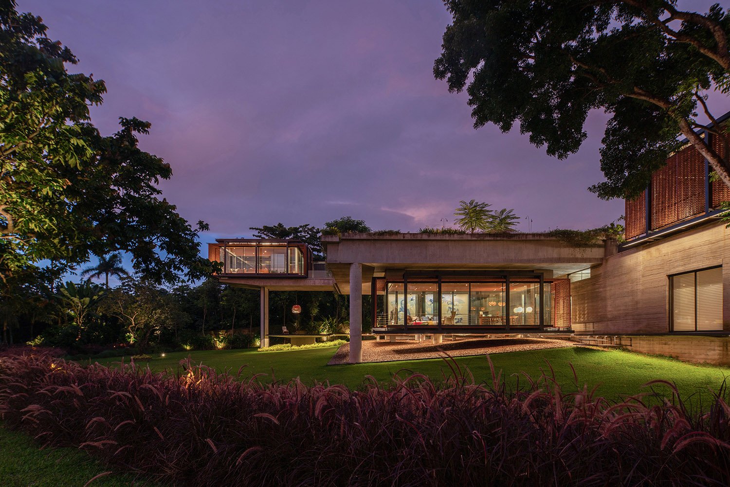 Pavilions glow like lanterns at dusk. | Ernest Theofilus