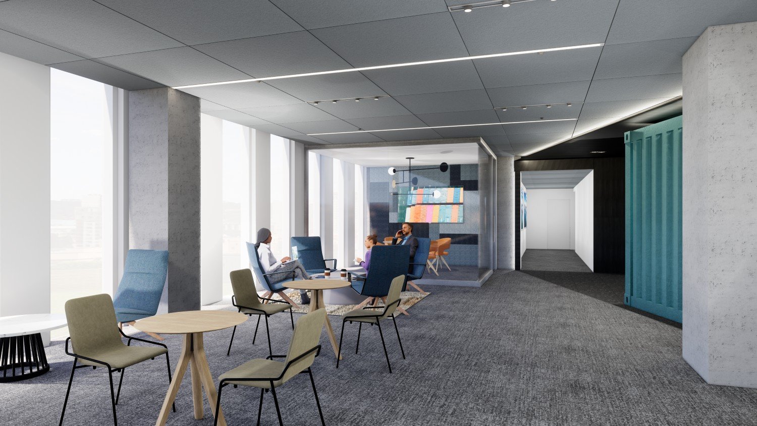 Huddle Room View 1 | DyeLot Interiors