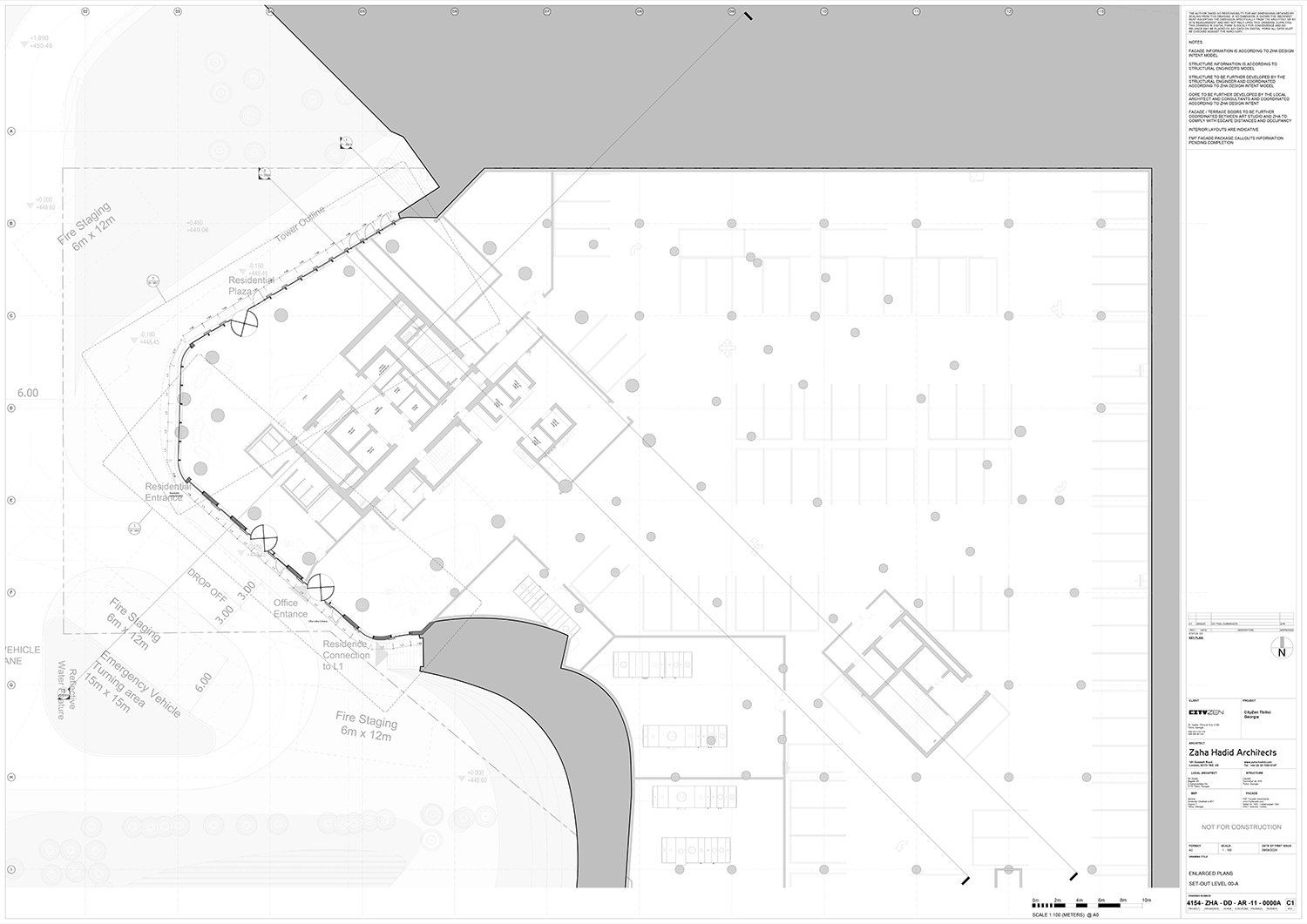 Cityzen Tower, Enlarged Plan, Set-out level 00A | ZHA