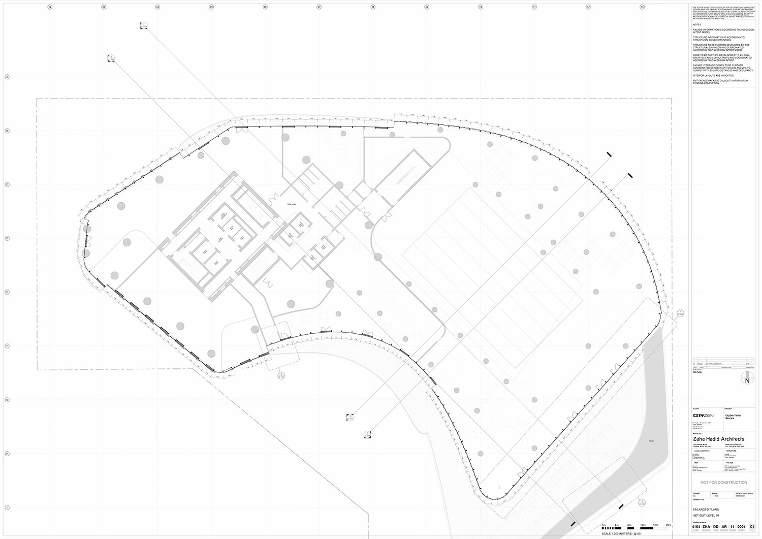 Cityzen Tower, Enlarged Plan, Set-out level 04 | ZHA