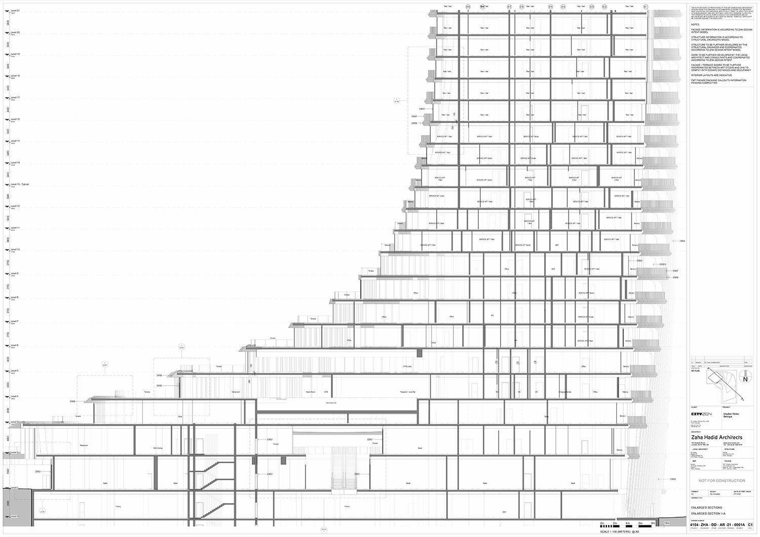Cityzen Tower, Enlarged Section, 1A | ZHA