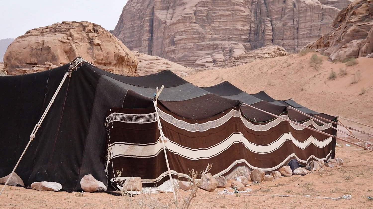 Reviving the Culture of Weaving as a Modus Operandi | Traditional black tents used by Bedouin communities are woven from goat hair, serving as both cultural symbols and practical shelters for nomadic living. © Abeer Seikaly and Tanya Marar, 2019