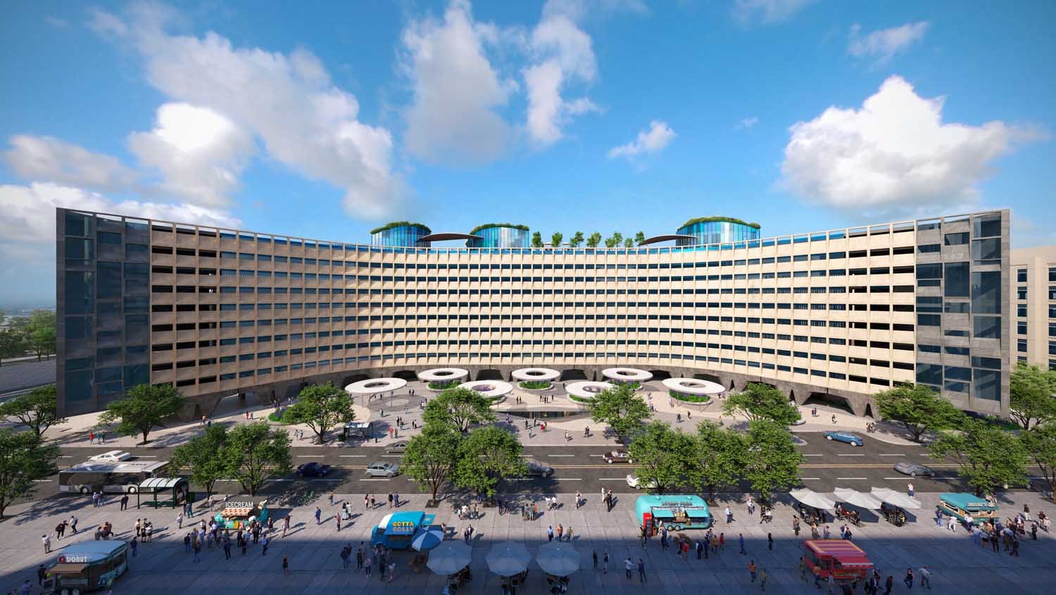Robert C. Weaver Federal Building, Brooks + Scarpa | Rendering courtesy of Brooks + Scarpa