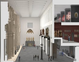 Render_sezione prospettica Sala del Paradiso e Gallerie | 