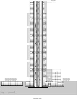 Section north tower | © gmp Architects