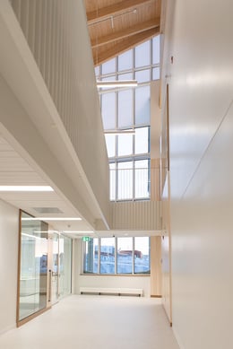 Interior view of the clerestory from Level 1 through Level 2. | Julie Jira