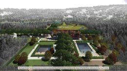 The Lower Formal Garden transitions to a more ecologically-based Fish Hatchery Garden at the shore of the Red River, while preserving Stone’s circle. | University of Arkansas Community Design Center