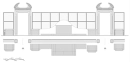 Overview of the newly designed altar – Geometrical design | Fonti