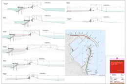 Muri Paraonde; Molo Sottoflutto - Sezioni di Progetto - Porto di San Teodoro | Binini Partners