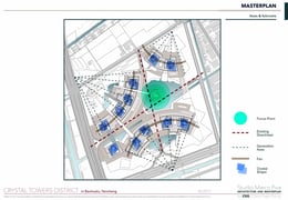 Crystal Towers section axes and function | Studio Marco Piva