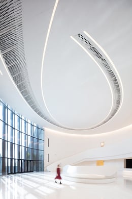 Xiqu Centre’s bright entry lobby and concierge | Ema Peter - Ema Peter Photography: www.emapeter.com