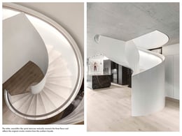 The spiral staircase reflects the original circular window from the southern façade. | Delphine Burtin