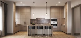 The Residence Kitchen, custom italian-crafted cabinetry and top-of-the-line appliances | Forrest Perkins