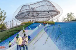 ADVENTURE PLAY: The park takes advantage of steep topography to challenge children and offers them a new perspective of play landscapes. | SASAKI