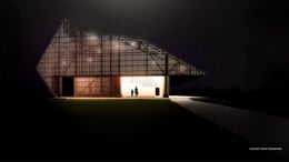 early concept rendering of the north elevation | Marlon Blackwell Architects