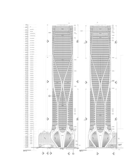 East and South Elevation of One Thousand Museum by Zaha Hadid Architects | Courtesy of Zaha Hadid Architects