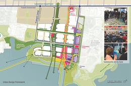 The urban design framework creates a network of streets, blocks and public spaces. | Sasaki