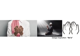 Image of Du’a, a gesture of Muslim praying hands which inspired the design of the folding arch crowning the building. | Google