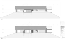 Prospetto e prospetto-sezione di ingresso | Carlo Berarducci Architecture