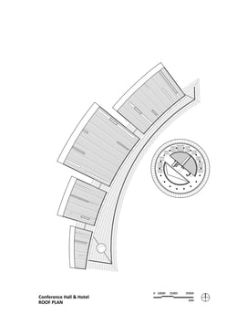 Conference hall roof plan | ©KRIS YAO｜ARTECH