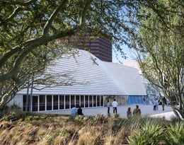 Native and adaptive plants inhabit the entrance. | Mike Kelley
