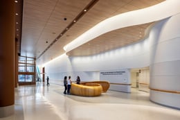 Lobby of the Pavilion at the Hospital of the University of Pennsylvania. | Dan Schwalm / Foster + Partners