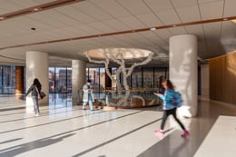 Signature sculpture by Maya Lin - Decoding the Tree of Life in the Pavilion at the Hospital of the University of Pennsylvania. | Nigel Young / Foster + Partners