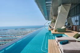 outdoor deck approaching into the pool | AURA SKYPOOL Dubai, Juliet Dunne