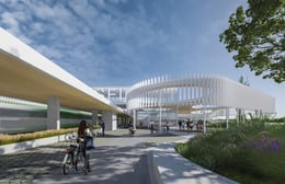 Innisfil Mobility Hub  - View From West Multi-Use Path Looking South | Arcadis IBI Group