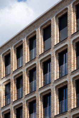 Detail of the façade of house 45 with the clinker brick in combination with architectural concrete. | Ilya Ivanov