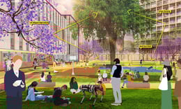 The fine grain integration of program and landscape, education and innovation, creates a livable, sustainable new model of development and urban regeneration in Mexico City. | Sasaki