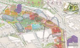 The academic core becomes a dynamic center for engaged learning, and is complemented by student housing, a hotel and conference center, and a partnership tower for allied industries and incubators. The Wellness Hub, located at the edge of the campus, crea | Sasaki