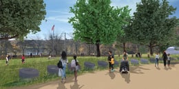 Welcome Plaza overlooking the Delaware River | ikon.5 architects