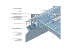 Axonometric cross section, detail, Davioud Gallery | h2o architectes