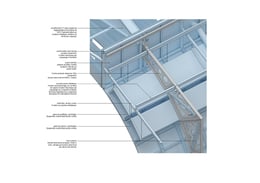 Axonometric cross section, detail, Davioud Gallery | h2o architectes