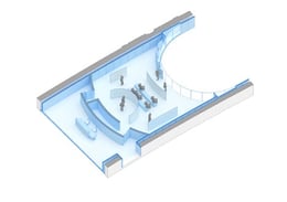 Axonometric view of Mezzanine (usage 03) | h2o architectes