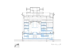 Cross section of the end pavilion | h2o architectes