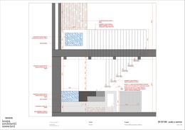 Staircase and fireplace executive elevation | Courtesy of Icona Architetti Associati