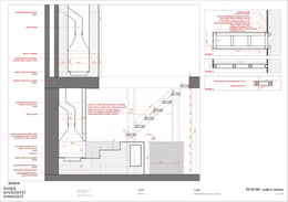 Staircase and fireplace executive section | Courtesy of Icona Architetti Associati