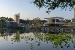 Lotus Tower and Vent Shaft in sunset | Photographer: Zhang Chao