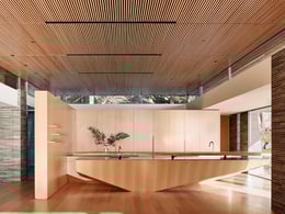 The kitchen and custom-designed sculpted island. | Joe Fletcher