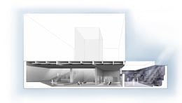 Underwater exhibition hall cross-section perspective-Bring in natural light | Lab.C.