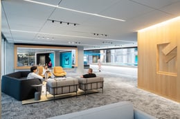 The dynamic hospitality lounge zone is an inviting area that offers a glimpse of the impressive 3D map table, the Port’s main conference room, and the insightful Benefits exhibit. Designed for comfort and collaboration, the lounge features a diverse array | Paul Vu