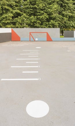 detail of the painted pattern on the wall and on the floor | Silvia Possamai