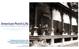 American Porch Life: Social Worlds Beyond the Household | University of Arkansas Community Design Center