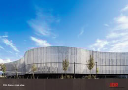 Another side view of the Arena from the residential area—this is the outlook enjoyed by those who choose to stay at the ChorusLife Apartments. | JDParchitects