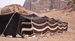 Reviving the Culture of Weaving as a Modus Operandi | Traditional black tents used by Bedouin communities are woven from goat hair, serving as both cultural symbols and practical shelters for nomadic living. © Abeer Seikaly and Tanya Marar, 2019