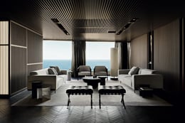 The Haven Deck - Francesco Caredda, courtesy Lissoni & Partners | Le vetrate a tutta altezza, che si ispirano alle architetture moderne come i grattacieli, permettono di avere un’ampia visuale sul blu del mare e dell’oceano.