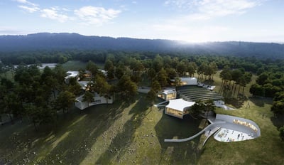 Chongqing Sina-Fairy Mountain Unroofed Library, a new mix-use architecture