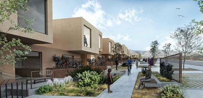 Social Housing In Limassol, a house with courtyard